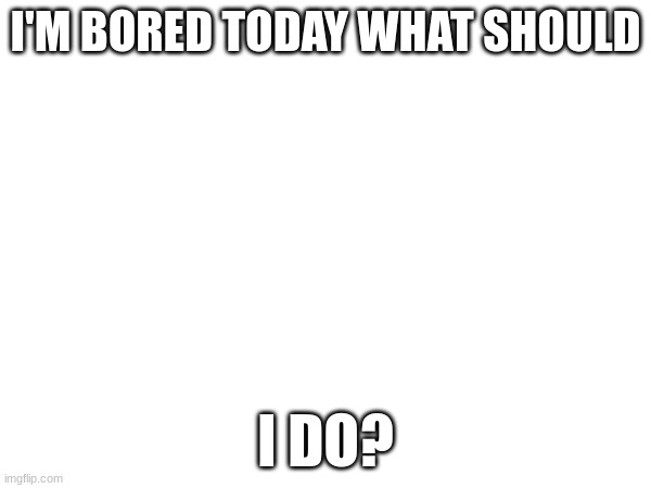 I'M BORED TODAY WHAT SHOULD; I DO? | image tagged in memes,funny,bored,boredom | made w/ Imgflip meme maker