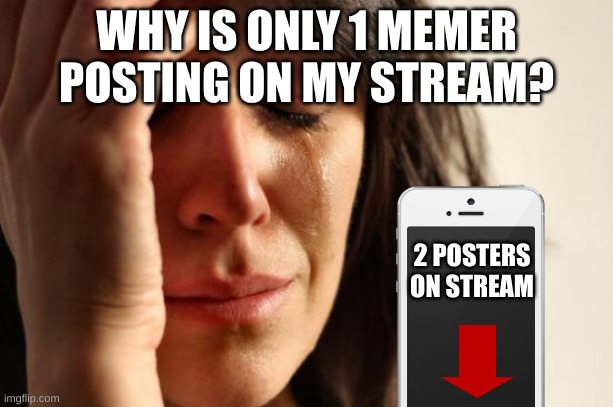 my stream. | WHY IS ONLY 1 MEMER POSTING ON MY STREAM? 2 POSTERS ON STREAM | image tagged in me,funny,downvote | made w/ Imgflip meme maker