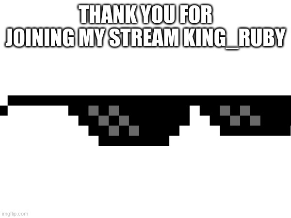 THANK YOU FOR JOINING MY STREAM KING_RUBY | made w/ Imgflip meme maker
