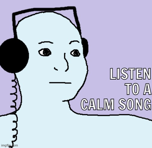 LISTEN TO A CALM SONG | image tagged in rmk | made w/ Imgflip meme maker