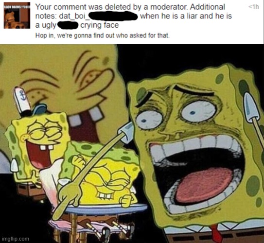 I...have no words. | image tagged in spongebob laughing hysterically,imgflip users,imgflip,stupid people,spongebob | made w/ Imgflip meme maker