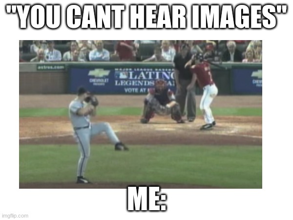 Go astros | "YOU CANT HEAR IMAGES"; ME: | image tagged in sports | made w/ Imgflip meme maker