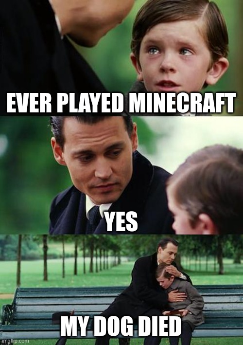 Finding Neverland | EVER PLAYED MINECRAFT; YES; MY DOG DIED | image tagged in memes,finding neverland | made w/ Imgflip meme maker