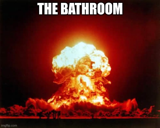 Nuclear Explosion Meme | THE BATHROOM | image tagged in memes,nuclear explosion | made w/ Imgflip meme maker