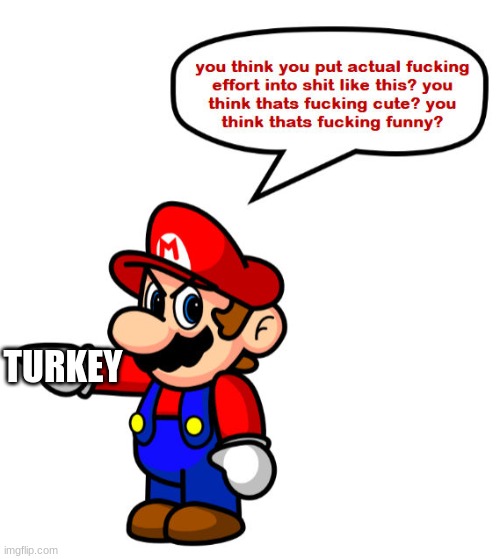 mario anger | TURKEY | image tagged in mario anger | made w/ Imgflip meme maker