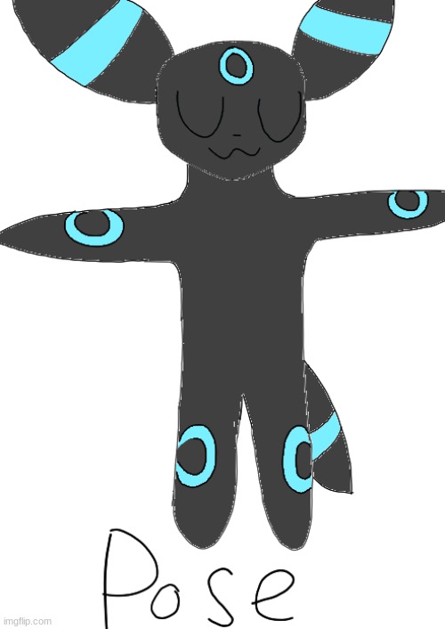 T Pose | image tagged in t pose,umbreon,pokemon | made w/ Imgflip meme maker