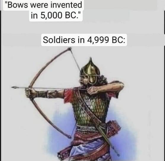 Bows were invented in 5000 bc Blank Meme Template