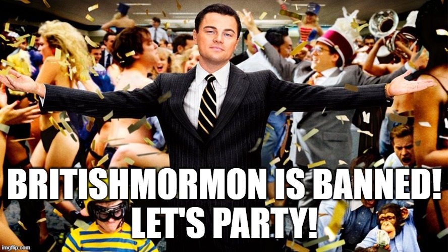 I'm launching an official victory party to commemorate his ban! BM is gone, so now let's have some fun! | image tagged in party tyme | made w/ Imgflip meme maker