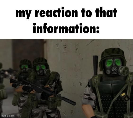 new meme temp | image tagged in my reaction to that information template,hecu bois | made w/ Imgflip meme maker