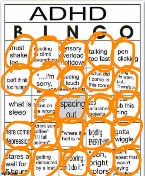 Oh.. (btw bc of my adhd i sleep too much) | image tagged in adhd bingo | made w/ Imgflip meme maker