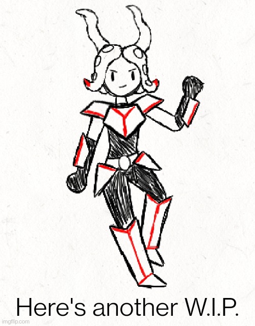Character belongs to dontreadme_the_Factory_Tyrant but the armor was my idea | Here's another W.I.P. | made w/ Imgflip meme maker