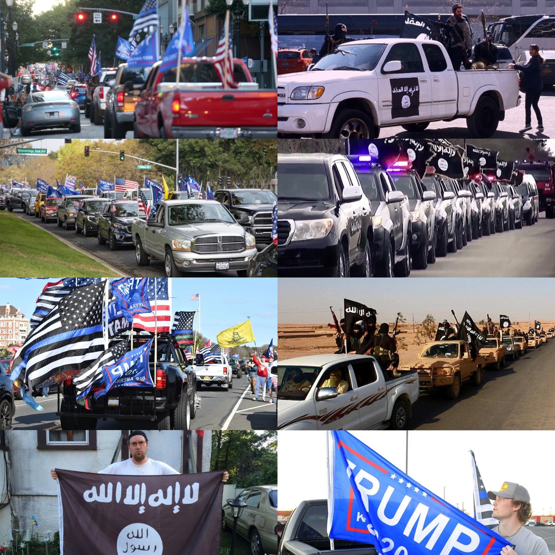 Lots of Trump flags Blank Meme Template