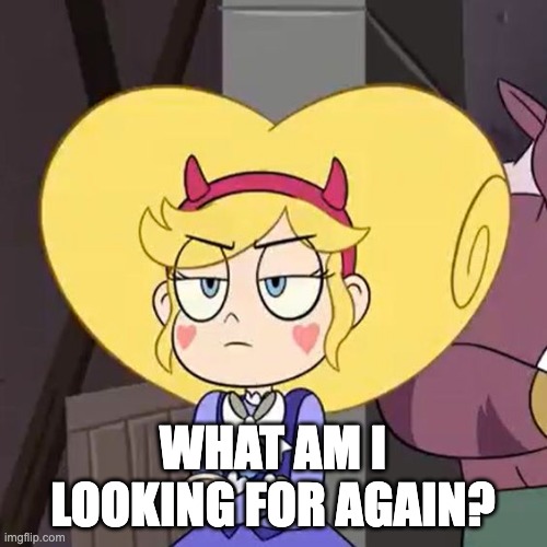 Star butterfly | WHAT AM I LOOKING FOR AGAIN? | image tagged in star butterfly | made w/ Imgflip meme maker