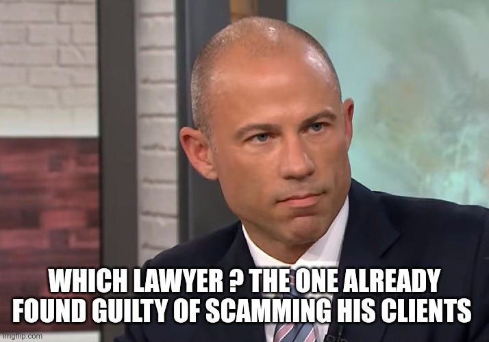 Michael Avenatti Stormy Daniels | WHICH LAWYER ? THE ONE ALREADY FOUND GUILTY OF SCAMMING HIS CLIENTS | image tagged in michael avenatti stormy daniels | made w/ Imgflip meme maker