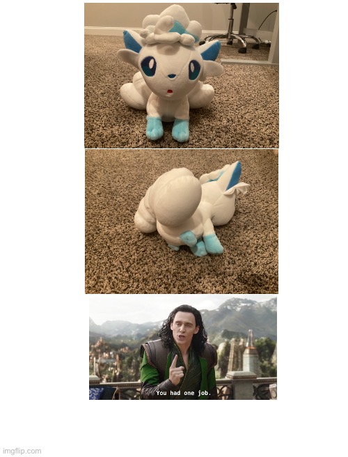 Twist: plush Sixtail was actually Twotail | image tagged in pokemon,design fails,you had one job,you had one job just the one,plush | made w/ Imgflip meme maker