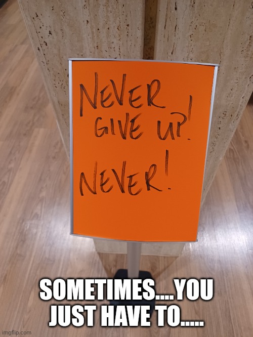 I hate inspirational shit | SOMETIMES....YOU JUST HAVE TO..... | image tagged in surrender,life hack | made w/ Imgflip meme maker