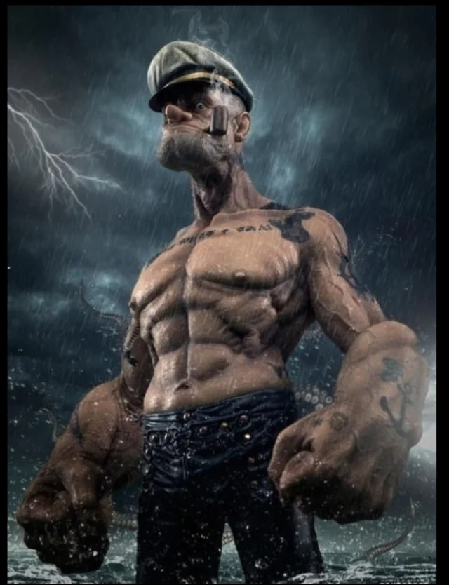 High Quality popeye in the rain Blank Meme Template