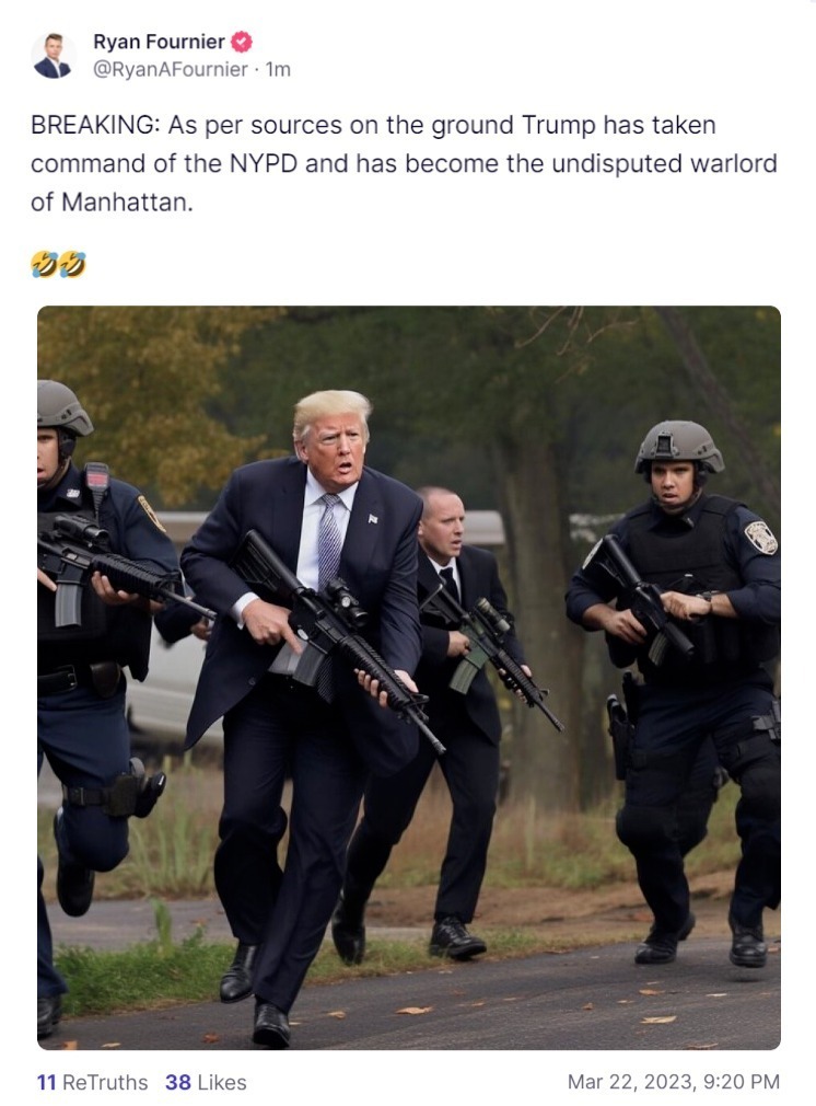 Ryan Fournier Post on Truth Social | image tagged in ryan fournier,donald trump,nypd,warlord of manhattan,maga,trump 2024 | made w/ Imgflip meme maker