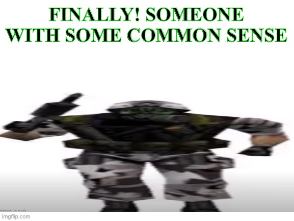 HECU (short) | FINALLY! SOMEONE WITH SOME COMMON SENSE | image tagged in hecu short | made w/ Imgflip meme maker