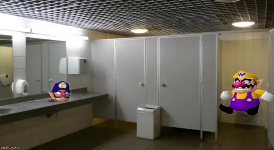 The WAHRoom | image tagged in funny,memes,smg4,wario,waluigi,bathroom | made w/ Imgflip meme maker