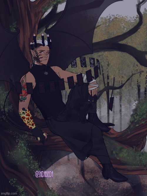 Walking in the forest, shortly after dusk you come across a man in the forest and he spots you WDYD? | image tagged in rp,new oc,no erp,romance if needed,no joke ocs,no bambi | made w/ Imgflip meme maker