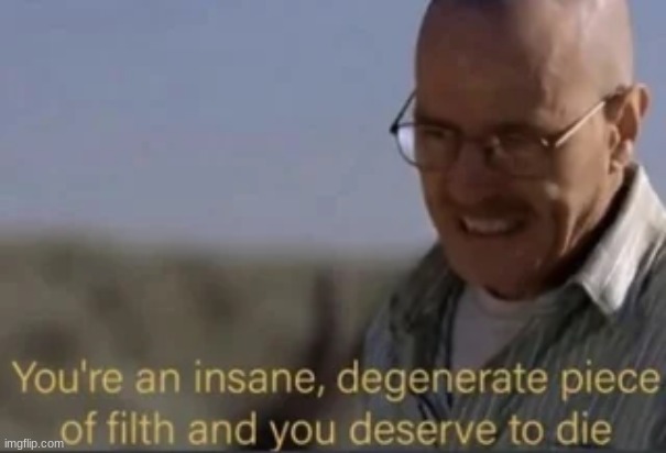 Walter White Degenerate | image tagged in walter white degenerate | made w/ Imgflip meme maker