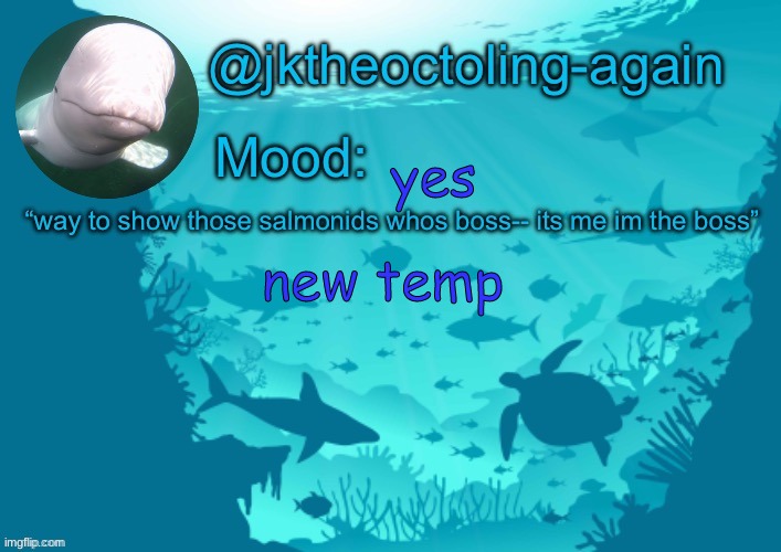 jks aquarium temp thx dank | yes; new temp | image tagged in jks aquarium temp thx dank | made w/ Imgflip meme maker