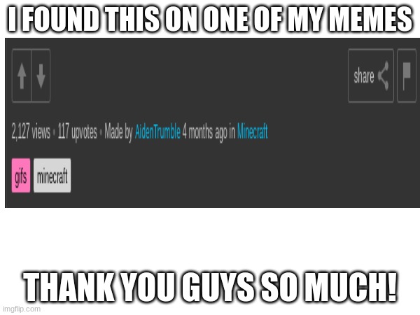 Thank You! | I FOUND THIS ON ONE OF MY MEMES; THANK YOU GUYS SO MUCH! | image tagged in thank you | made w/ Imgflip meme maker