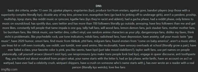 repost but line what you are (mine is in the comments) | image tagged in the person who made that dni is weird | made w/ Imgflip meme maker