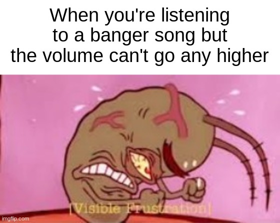 let me listen to Undefeatable at 90 decibels | When you're listening to a banger song but the volume can't go any higher | image tagged in visible frustration,music,meme,relatable | made w/ Imgflip meme maker