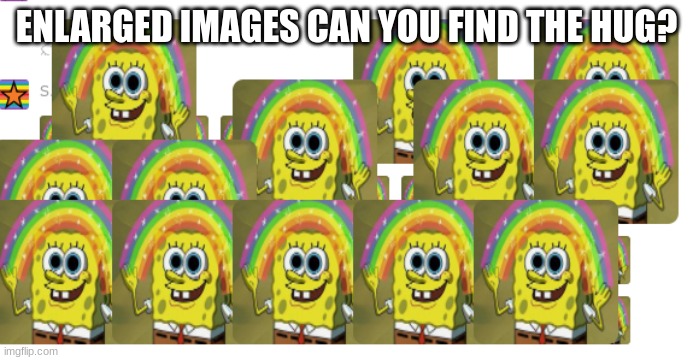 ENLARGED IMAGES CAN YOU FIND THE HUG? | made w/ Imgflip meme maker