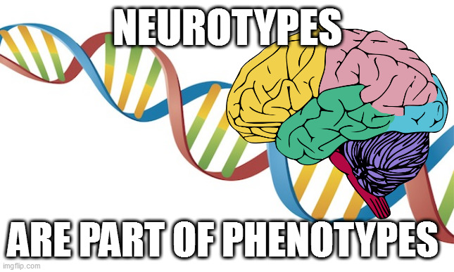 biopolitics | NEUROTYPES; ARE PART OF PHENOTYPES | image tagged in dna strand | made w/ Imgflip meme maker