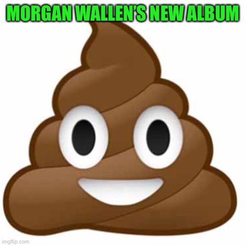 Cringe racists listen to this guy. | MORGAN WALLEN’S NEW ALBUM | image tagged in poop emoji | made w/ Imgflip meme maker