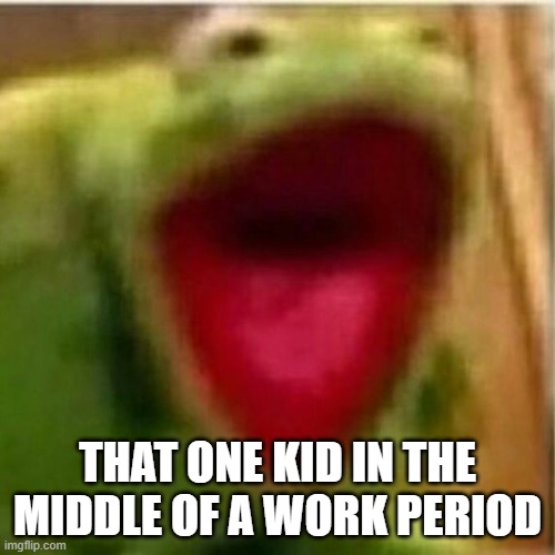 AHHHHHHHHHHHHH | THAT ONE KID IN THE MIDDLE OF A WORK PERIOD | image tagged in ahhhhhhhhhhhhh | made w/ Imgflip meme maker