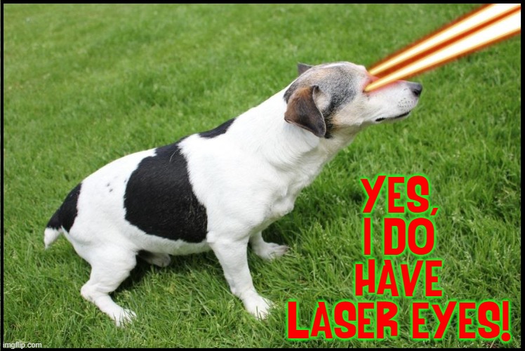 YES, I DO HAVE LASER EYES! | made w/ Imgflip meme maker