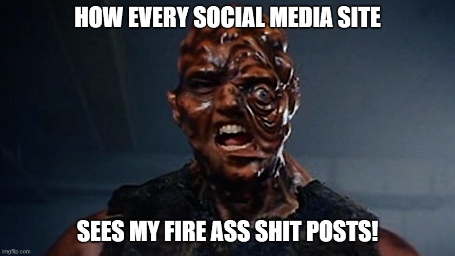 Social Media | HOW EVERY SOCIAL MEDIA SITE; SEES MY FIRE ASS SHIT POSTS! | image tagged in twitter,facebook,reddit,myspace,youtube,instagram | made w/ Imgflip meme maker