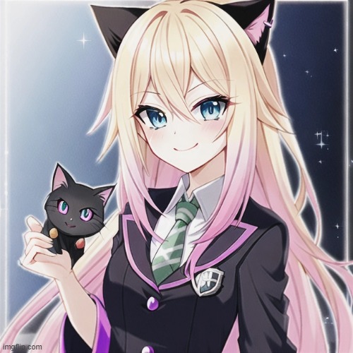 Had an AI make my OC, Nellie Snape. Turned her into a catgirl but she looks nice | made w/ Imgflip meme maker