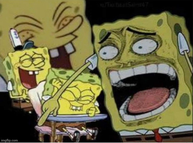 Sponge Bob laughing | image tagged in sponge bob laughing | made w/ Imgflip meme maker