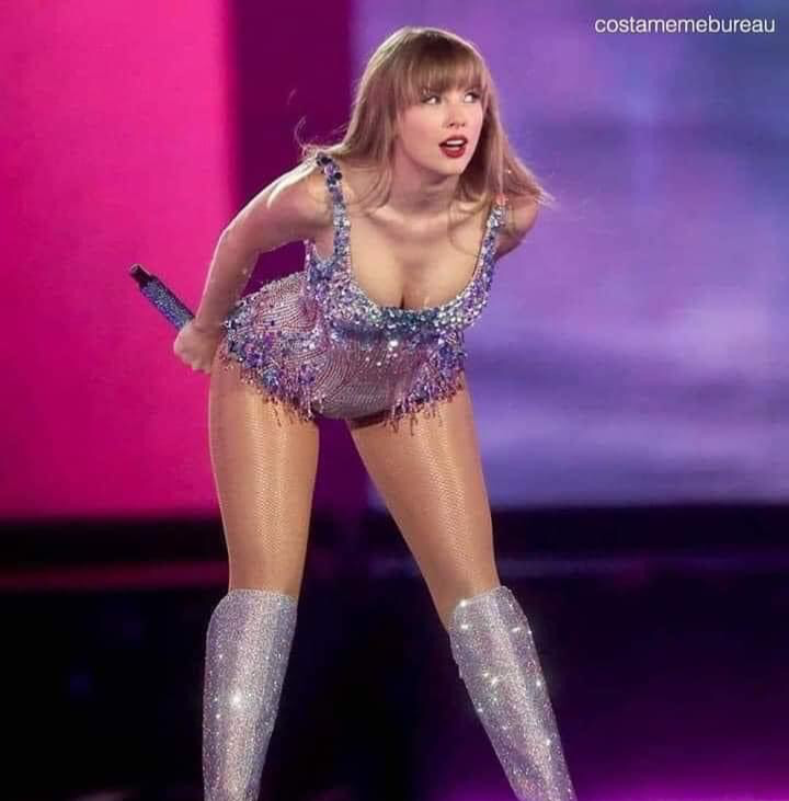 Taylor Swift, microphone fart. Blank Meme Template