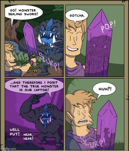 Monster sealing sword | image tagged in monster,sword,swords,comics,comic,comics/cartoons | made w/ Imgflip meme maker