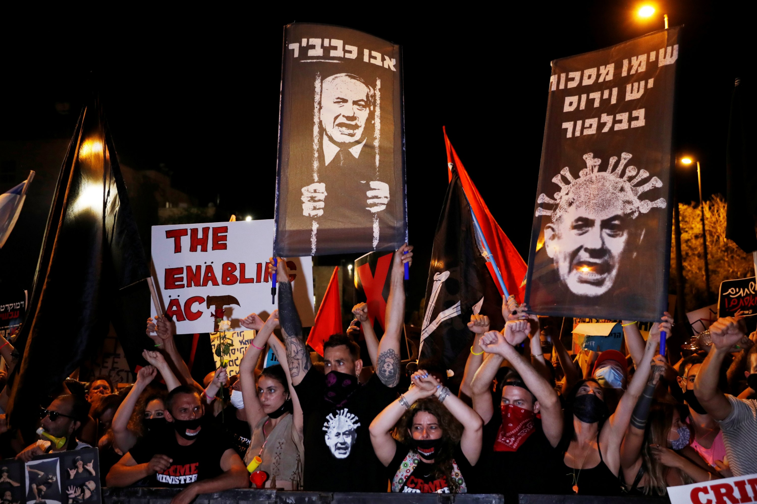 Israelis protesting the criminal fascist netanyahu Blank Meme Template