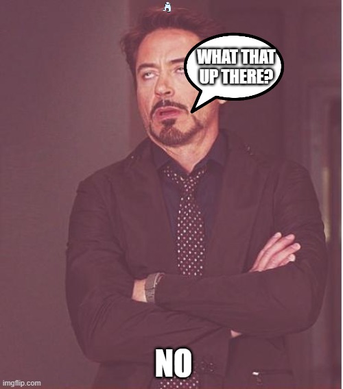 what that | WHAT THAT UP THERE? NO | image tagged in memes,face you make robert downey jr | made w/ Imgflip meme maker