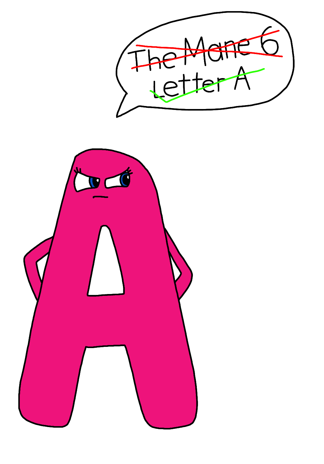 High Quality Charlie and the Alphabet Letter A hates The Mane 6 Blank Meme Template