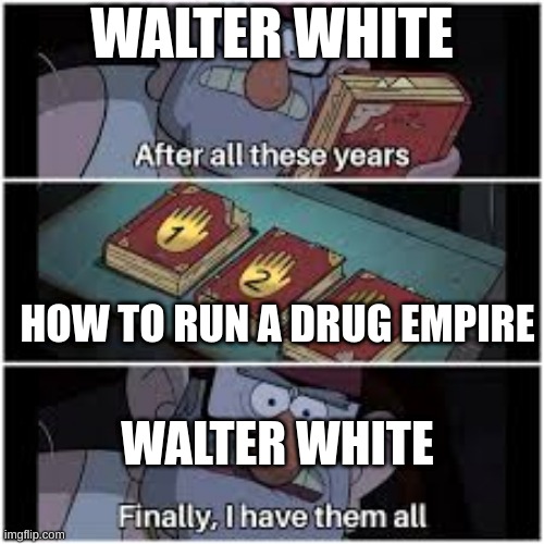 After all these years | WALTER WHITE; HOW TO RUN A DRUG EMPIRE; WALTER WHITE | image tagged in after all these years | made w/ Imgflip meme maker