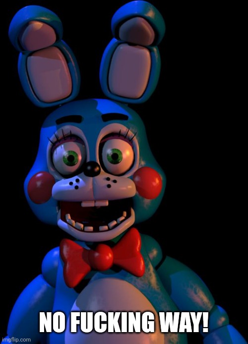 Toy Bonnie FNaF | NO FUCKING WAY! | image tagged in toy bonnie fnaf | made w/ Imgflip meme maker