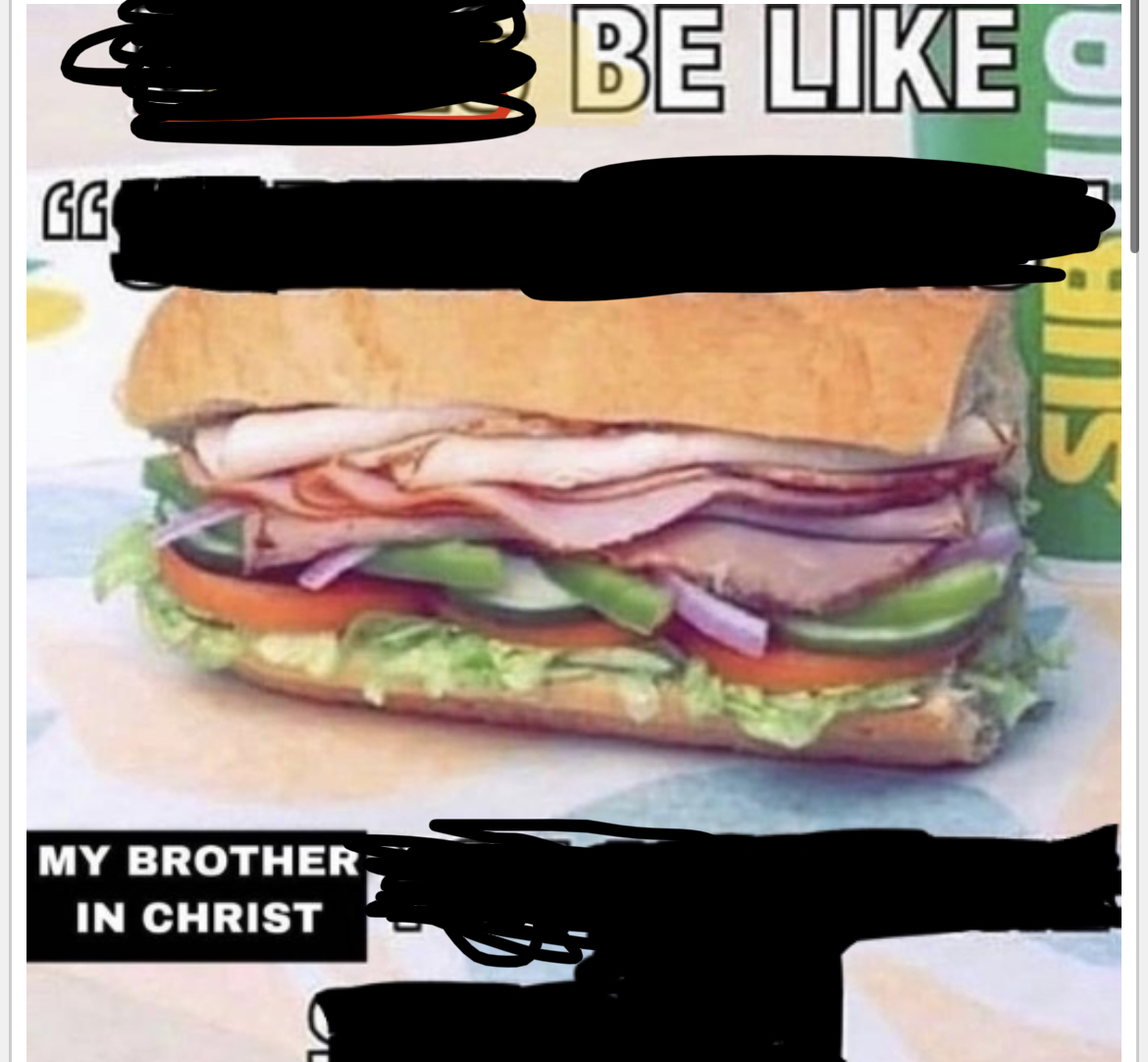 High Quality My brother in christ subway Blank Meme Template