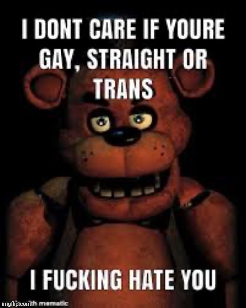 fnaf i hate you | image tagged in fnaf i hate you | made w/ Imgflip meme maker