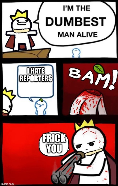 Relatable? | I HATE REPORTERS; FRICK YOU | image tagged in you disgust me | made w/ Imgflip meme maker