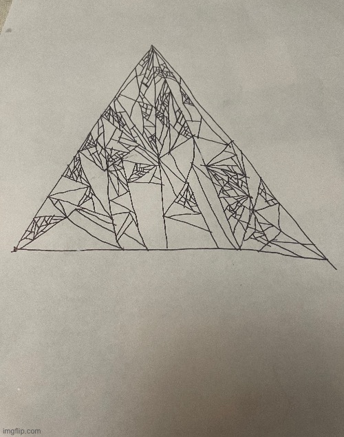 A little random something I drew | image tagged in drawing,triangle,shattered glass | made w/ Imgflip meme maker