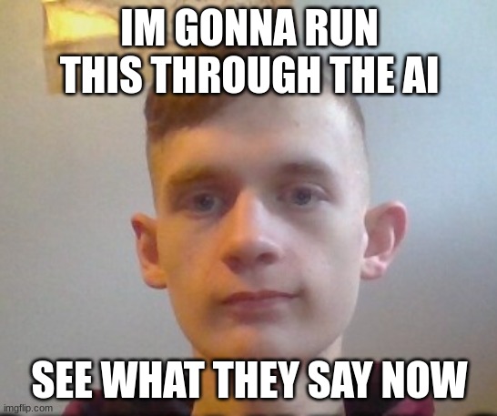 IM GONNA RUN THIS THROUGH THE AI; SEE WHAT THEY SAY NOW | made w/ Imgflip meme maker